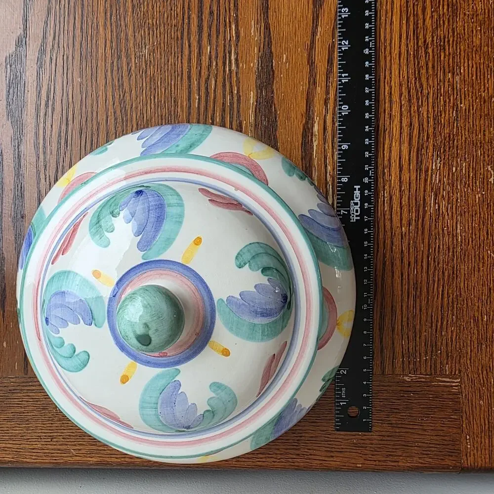 Vintage Vietri Colore Cookie Jar Made in Italy 1986 Pastels‎ Spring Nostalgia